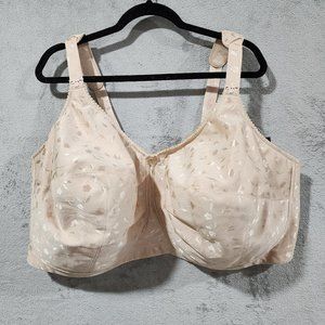 Elila Jacquard Bra Nude #1305 Plus Size 50K Full Coverage Soft Cup No Wire NEW